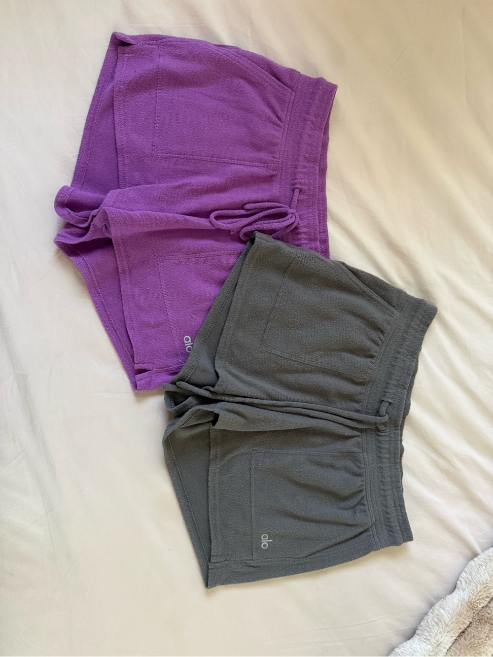 Alo Fleece Lounge Shorts — Purple